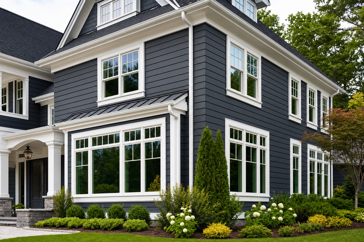 James Hardie fiber cement siding installation on a Mid-Atlantic home exterior